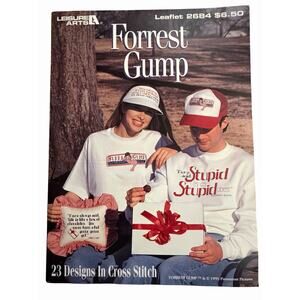 Vintage Leisure Arts Forrest Gump Primitive Cross Stitch Patterns 2684
